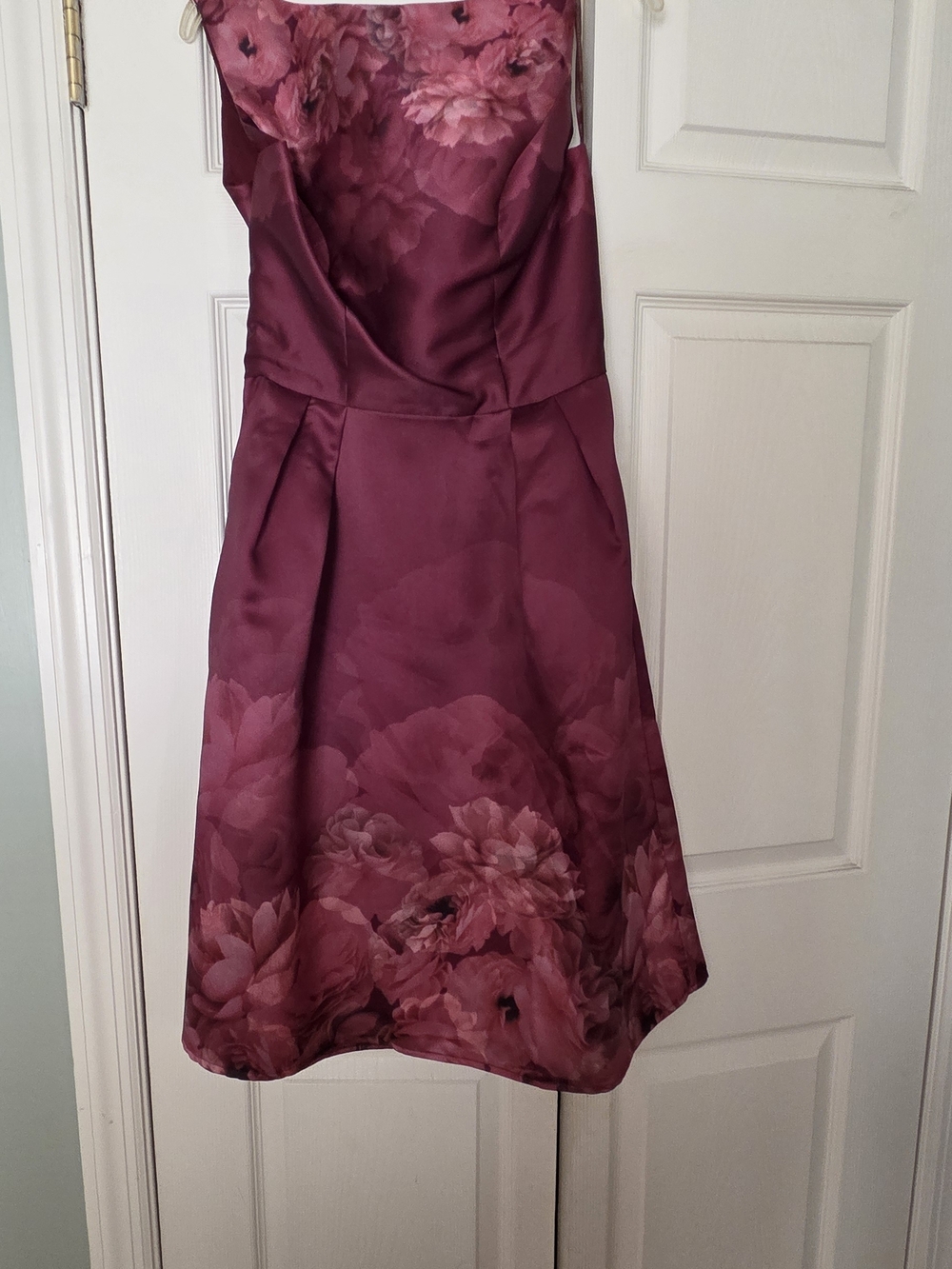 Floral Midi Dress in Deep Plum